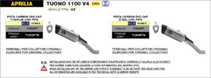Aprilia Tuono V4 1100 2021 2022 2023 2024 Arrow Exhaust