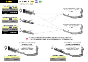 BMW S1000R 2021 2022 2023 2024 Arrow Exhaust