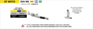CFMoto 800NK 2023 2024 2025 Euro 5+ Arrow Exhaust