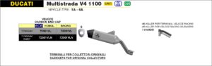 Ducati Multistrada V4 1100 2021 2022 2023 2024 Arrow Exhaust