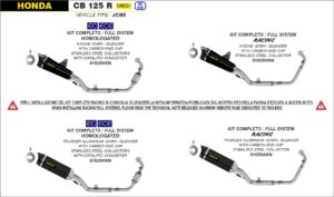 Honda CB125R Euro 5 2024 2025 Arrow Exhaust