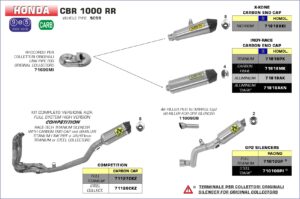 Honda CBR1000RR 2014 2015 2016 Arrow Exhaust