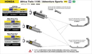 Honda CRF1100L Africa Twin 2020 2021 2022 2023 Arrow Exhaust