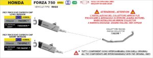 Honda Forza 750 Euro 5+ 2025 Arrow Exhaust