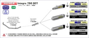 Honda NC750S/X/DCT/Integra 2014 2015 2016 2017 2018 2019 2020 Arrow Exhaust