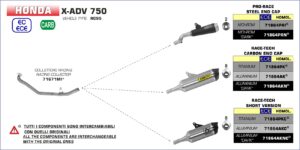 Honda  X-ADV 750 2017 2018 2019 2020 Arrow Exhaust