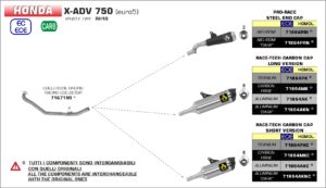 Honda X-ADV 750 Euro 5 2021 2022 2023 2024 Arrow Exhaust