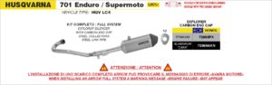 husqvarna 701 enduro , 701 supermoto (euro5+) 2026 arrow exhaust