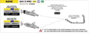Kove 800X Pro Euro 5 2024 Arrow Exhaust