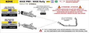 Kove 800X Pro / 800X Rally 2025 (Euro5+) Arrow Exhaust