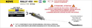 Kove Rally 450 Euro 5 2025 Arrow Exhaust