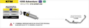 KTM 1050 Adventure 2015 2016 Arrow Exhaust