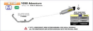 KTM 1090 Adventure 2017 2018 2019 2020 Arrow Exhaust