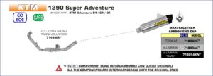 KTM 1290 Super Adventure 2017 2018 2019 2020 Arrow Exhaust