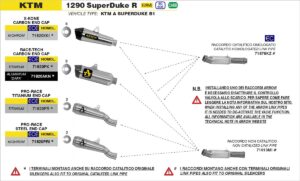 KTM 1290 Super Duke / R 2017 2018 2019 Arrow Exhaust