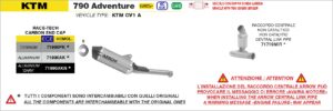 KTM 790 Adventure Euro 5 2025 Arrow Exhaust