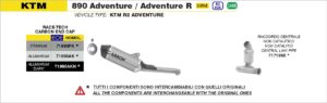 KTM 890 SMT 2021 2022 2023 2024 Arrow Exhaust
