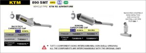 KTM 890 SMT 2023 2024 Arrow Exhaust