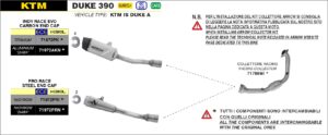 KTM Duke 390 Euro 5+ 2024 2025 Arrow Exhaust