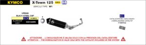 Kymco X-Town 125 2021 2022 2023 2024 Arrow Exhaust