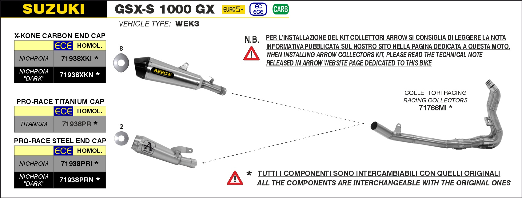 Suzuki GSX-S 1000GX Euro 5 2024 Arrow Exhaust