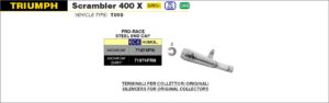 Triumph Scrambler 400 Euro 5 2024 Arrow Exhaust