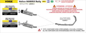Voge Valico 800DSX Rally Euro 5+ 2025 Arrow Exhaust