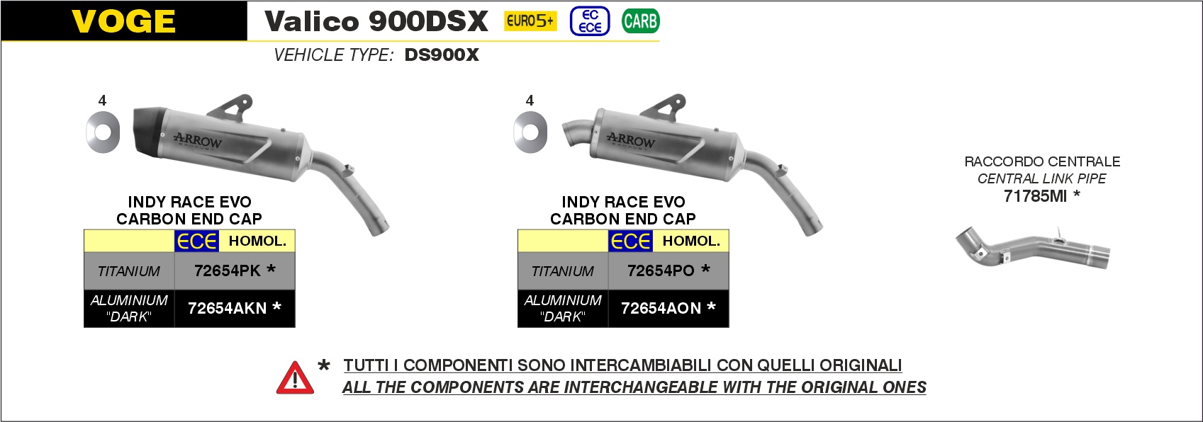 Voge Valico 900DSX Euro 5+ 2024 Arrow Exhaust