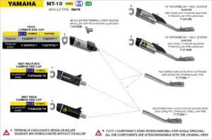 Yamaha MT-10 2022 2023 2024 Arrow Exhaust