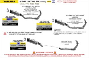 Yamaha MT-09 / MT-09 SP 35kw Euro 5 2024 2025 Arrow Exhaust