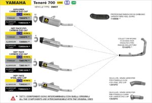 Yamaha Tenere 700 2019 2020 Arrow Exhaust