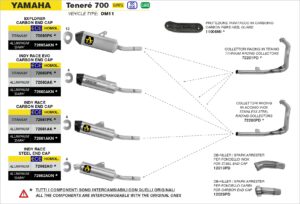 Yamaha Tenere 700 2021 2022 2023 2024 Arrow Exhaust