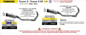 Yamaha Tracer 9 / Tracer 9 GT Euro 5 2025 Arrow Exhaust