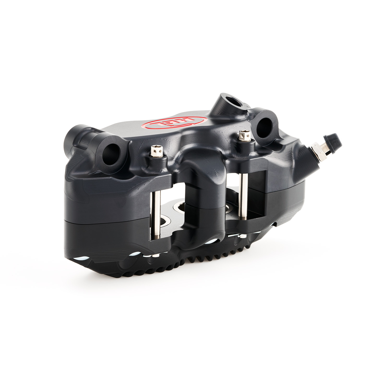hel v2 100mm solid billet 4 piston front radial brake calipers with finned back