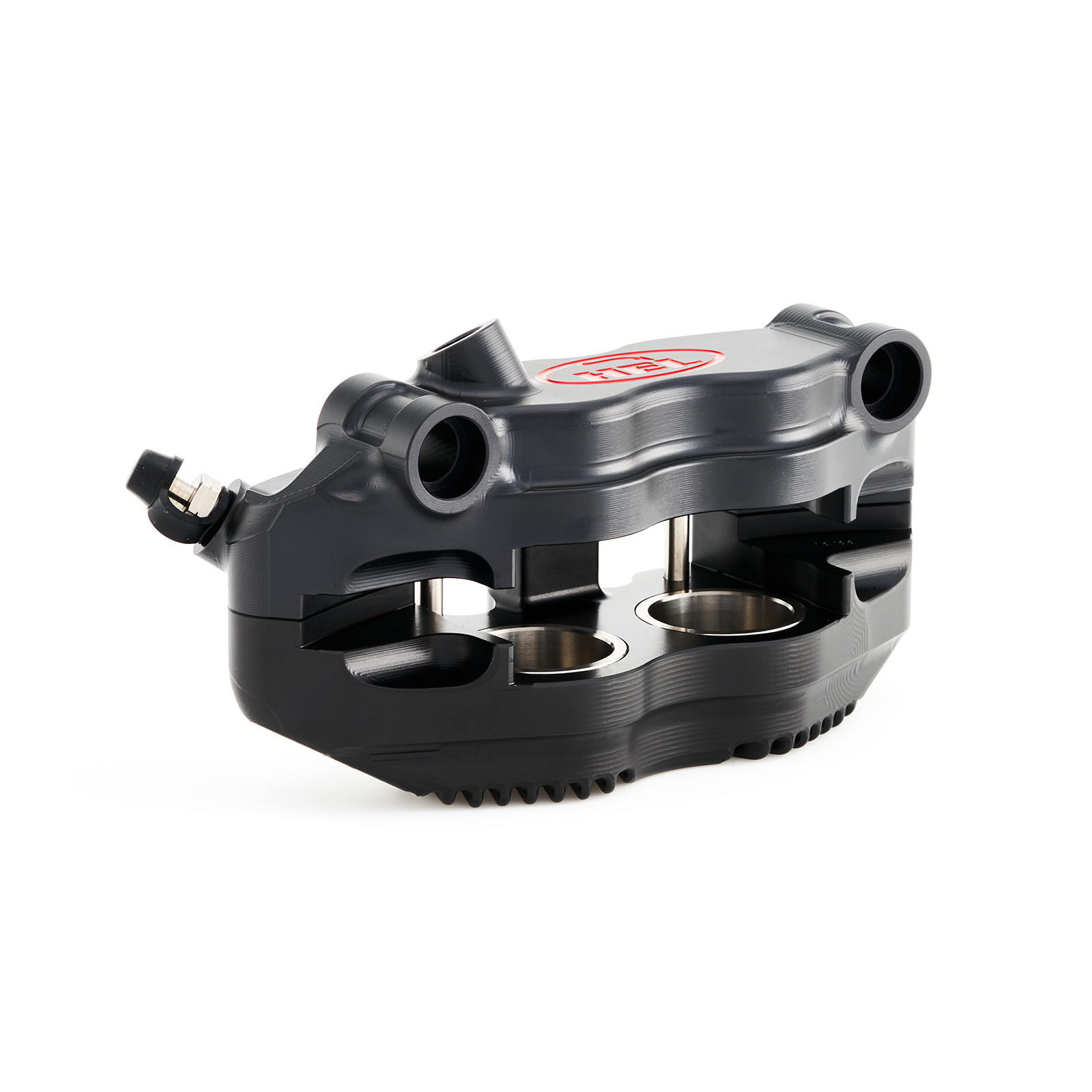 hel v2 100mm solid billet 4 piston front radial brake calipers with finned back