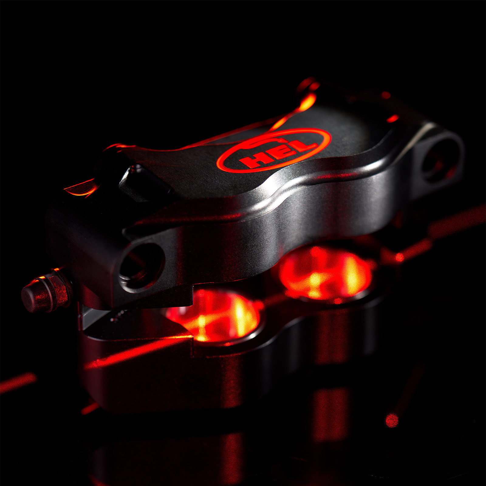 hel v1 108mm solid billet 4 piston front radial brake calipers black