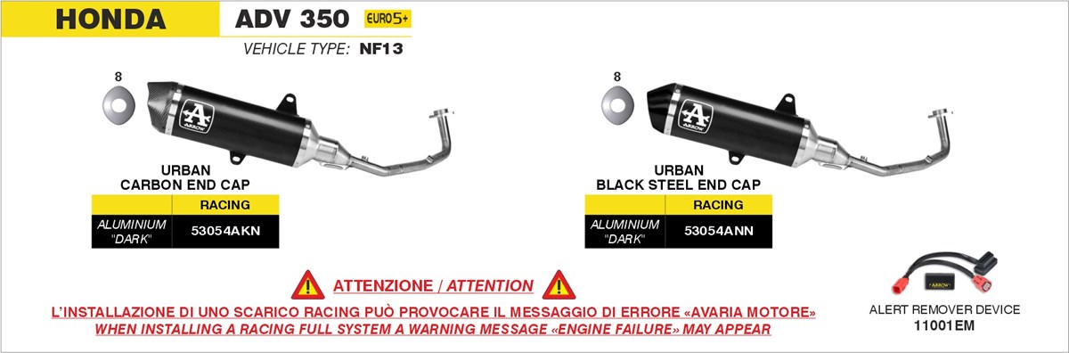 honda adv 350 2025 2026 arrow exhaust