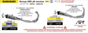 kawasaki versys 650 2025 2026 arrow exhaust
