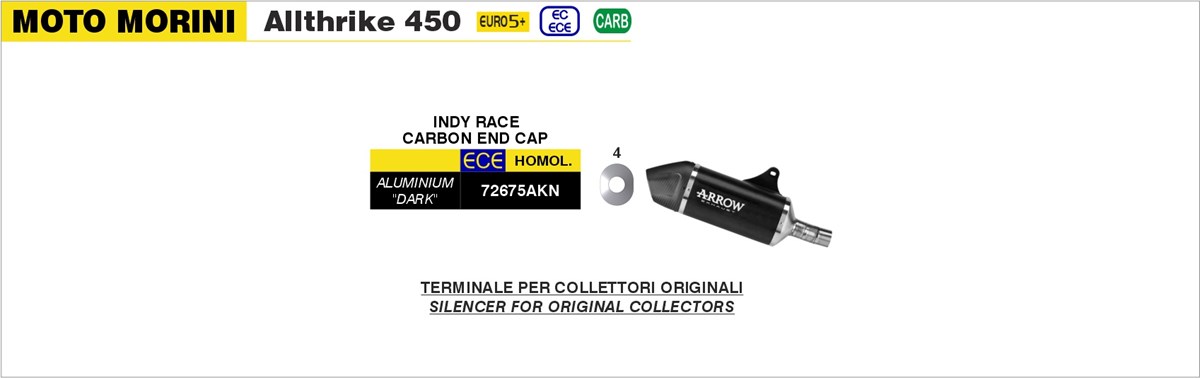 moto morini allthrike 450 2025 arrow exhaust