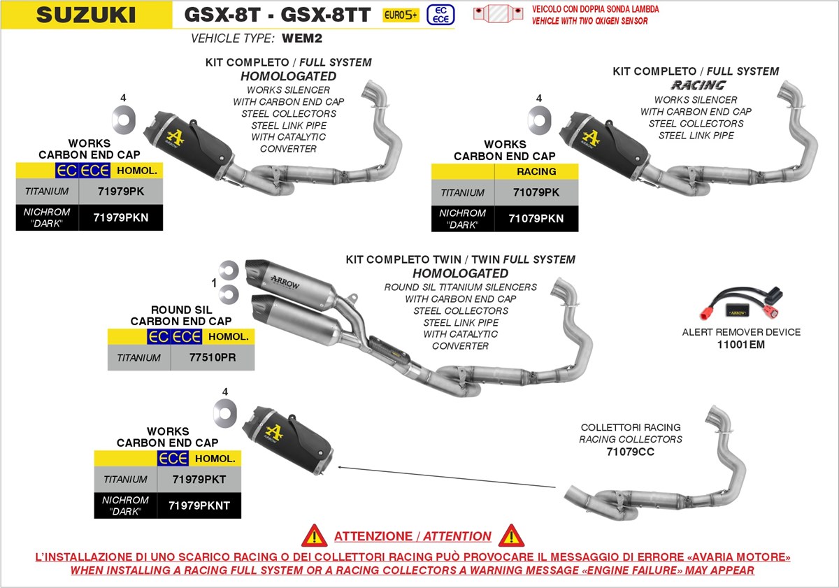 suzuki gsx 8t tt 2026 arrow exhaust